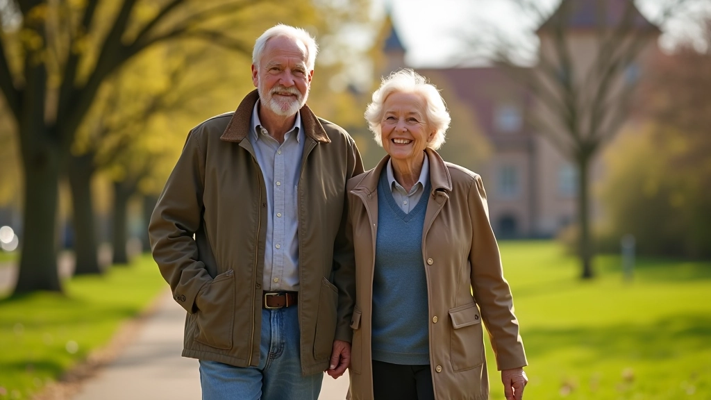 Seniori pastaigā Bastejkalna dambī ar skaistu Rīgas skatu pavasarī